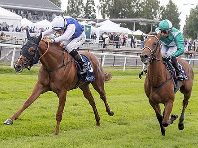 STARLIGHT SONG, wins at Ovrevøll Gallop for 5 lengths clear!